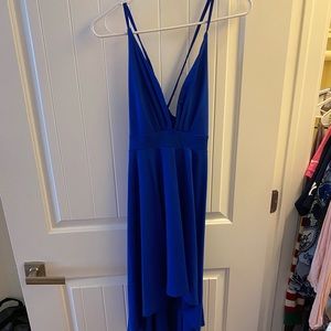 high low royal blue dress